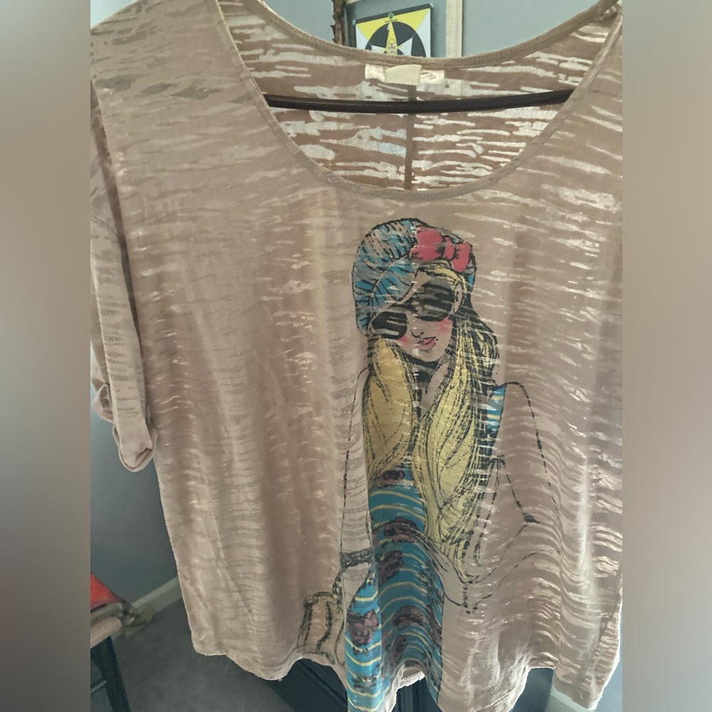 Bella de Jour crop burnout In Cocoa Brown Size~L. NWOT
